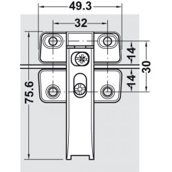 Compasso articulado para móvel de cozinha A688, módulo 600 a 900 mm