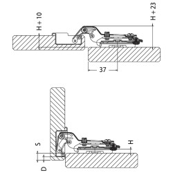 Misturadora/torneira RODI LINE MN 810, monocomando de bica giratória de 360º rebatível até 90º, cromada, corpo Ø.42, A.332/239 mm