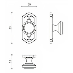 Calço clip 3D Murano MH0001H0A para dobradiça, altura H / 0